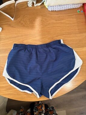 Navy Blue Women's Athletic Shorts with Contrast Trim